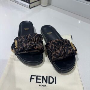 Fendi Feel Silk Slide Sandals
